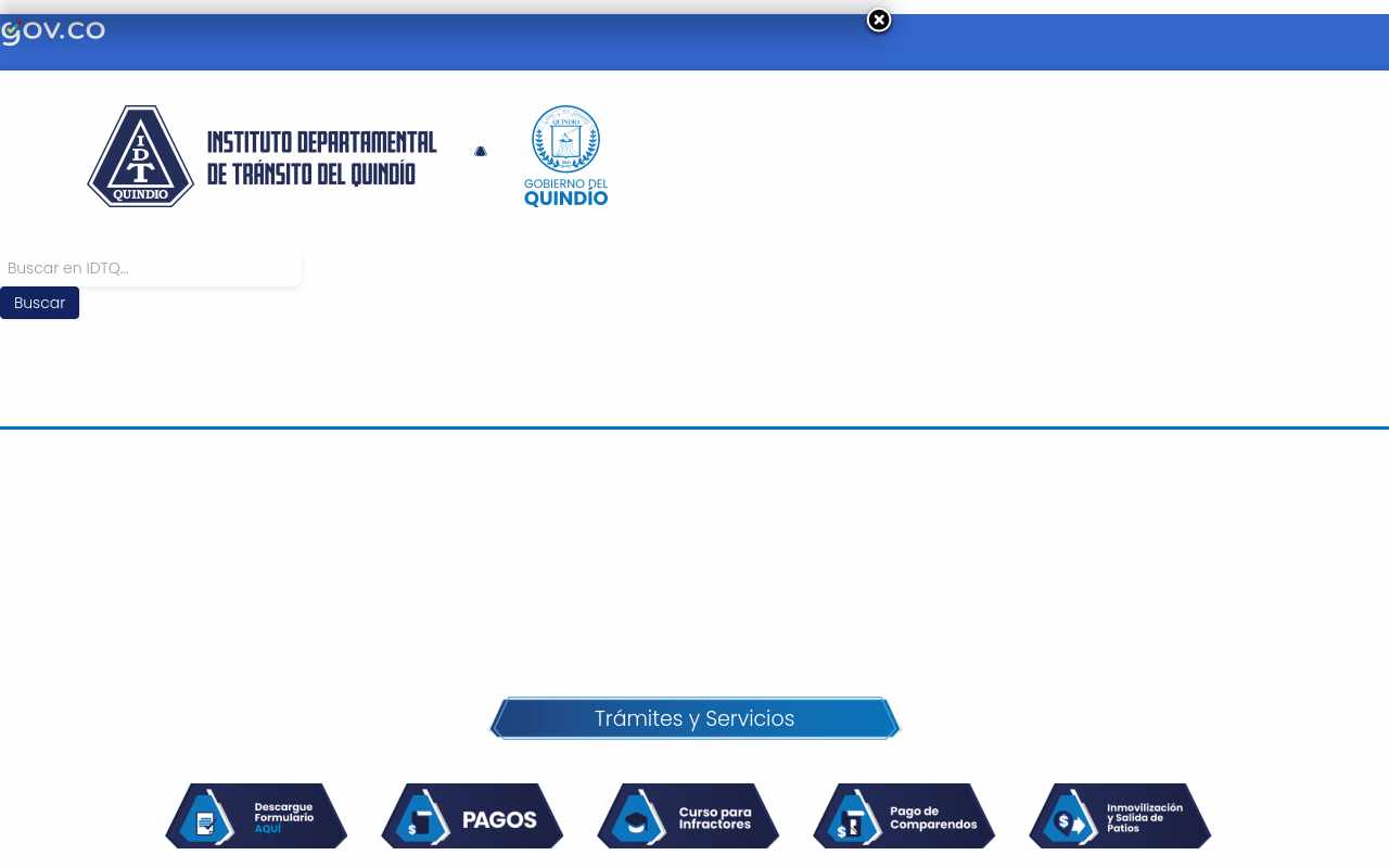 Pantalla de idtq.gov.co